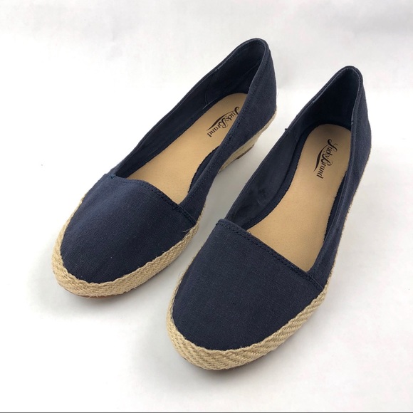 LUCKY BRAND Canvas Dark Blue Women’s Shoe Wedges - Picture 4 of 8
